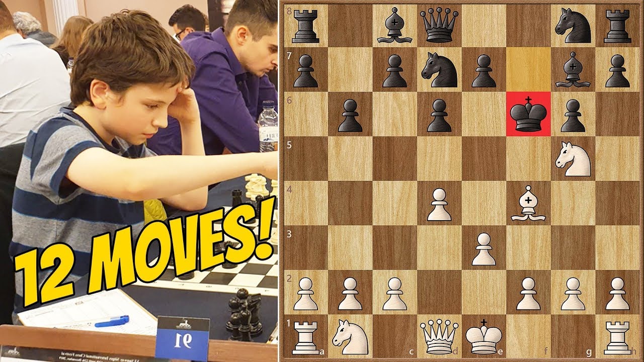 12 Year Old FM Beats a GM in 12 Moves!