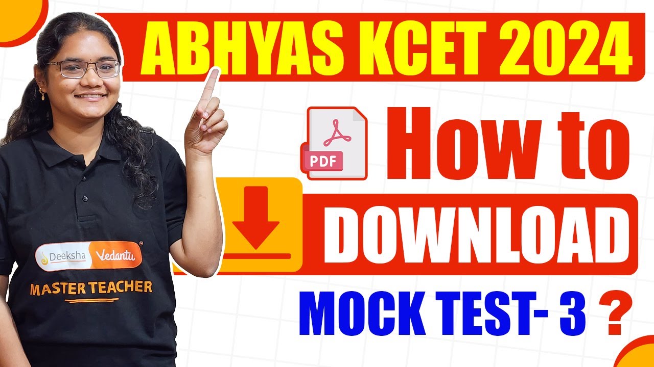KCET 2024 Test Series | Download KCET Mock Test 3 Paper PDF #kcet
