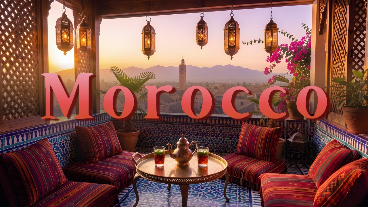 Morocco Cafe Ambience 🇲🇦 Oud & Qanun Lofi Music for Study, Work, Relaxation | Marrakech