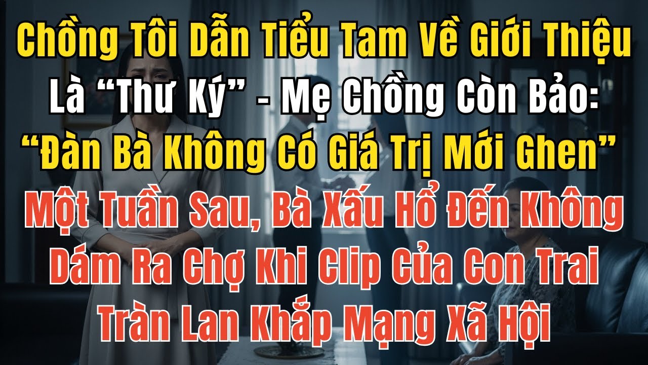 Chồng Tôi Dẫn Tiểu Tam Về Giới Thiệu Là “Thư Ký” – Mẹ Chồng Còn Bảo: “Đàn Bà Không Có Giá Trị Mới