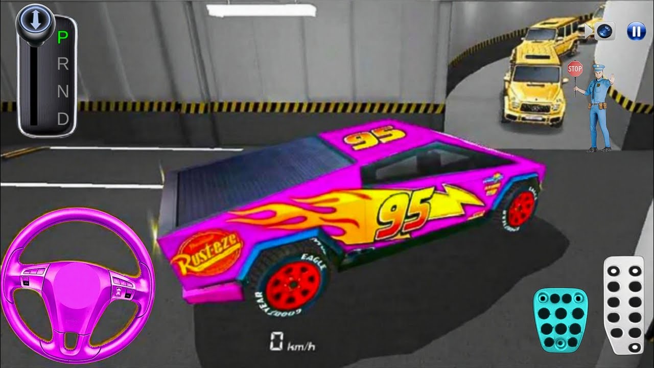 Pink Lightning McQueen Car Parking Challenge 🚗 | 3D Driving Class Android Gameplay 