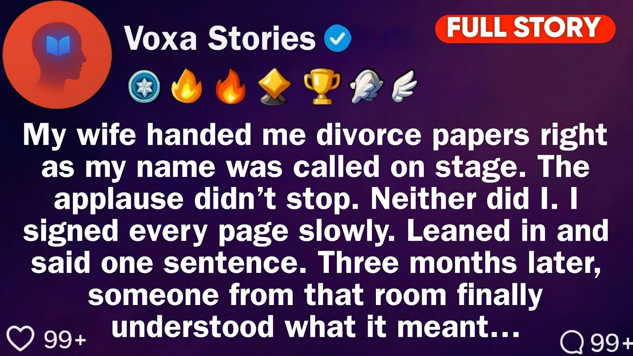 My Wife Handed Me Divorce Papers Right As My Name Was Called On Stage. The Applause Didn't Stop...