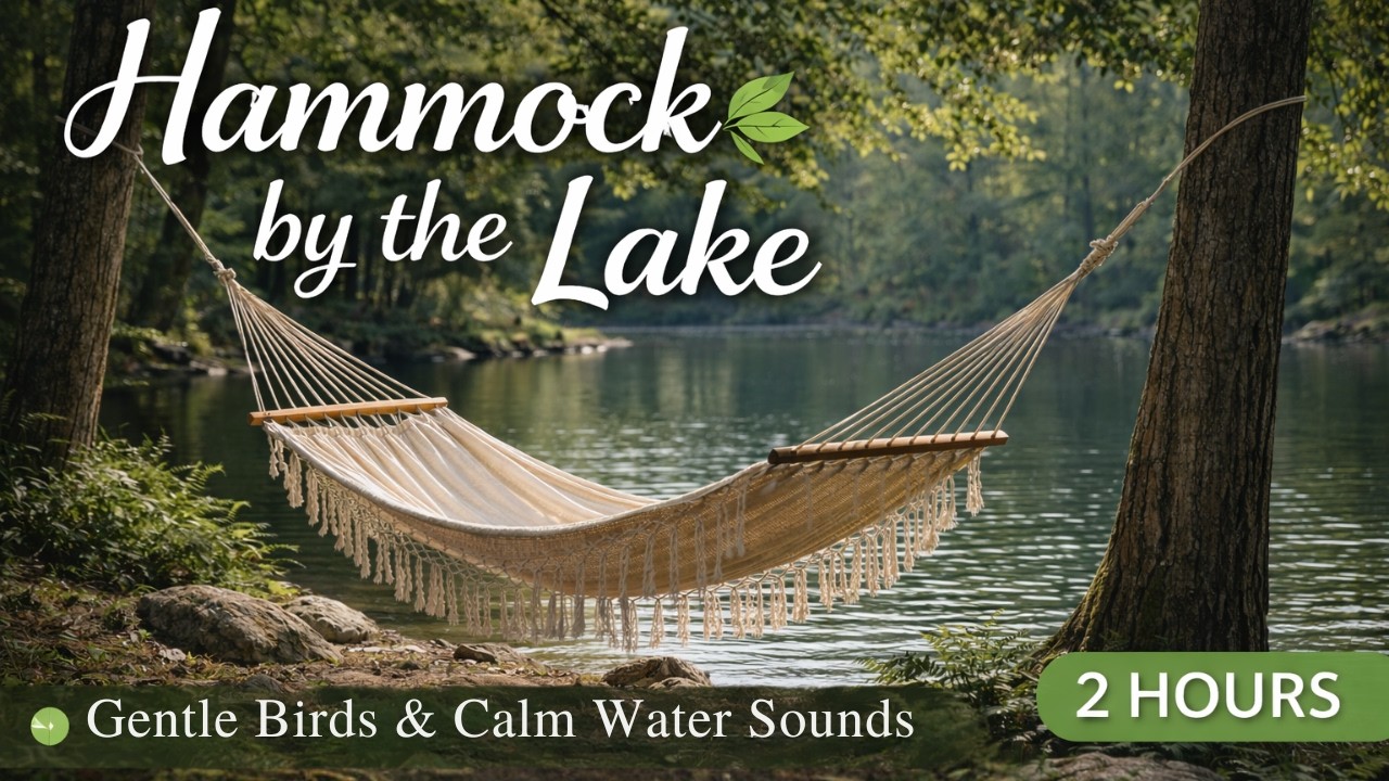 Hammock by the Lake 🌿 Gentle Birds & Calm Water Sounds (2 Hours)