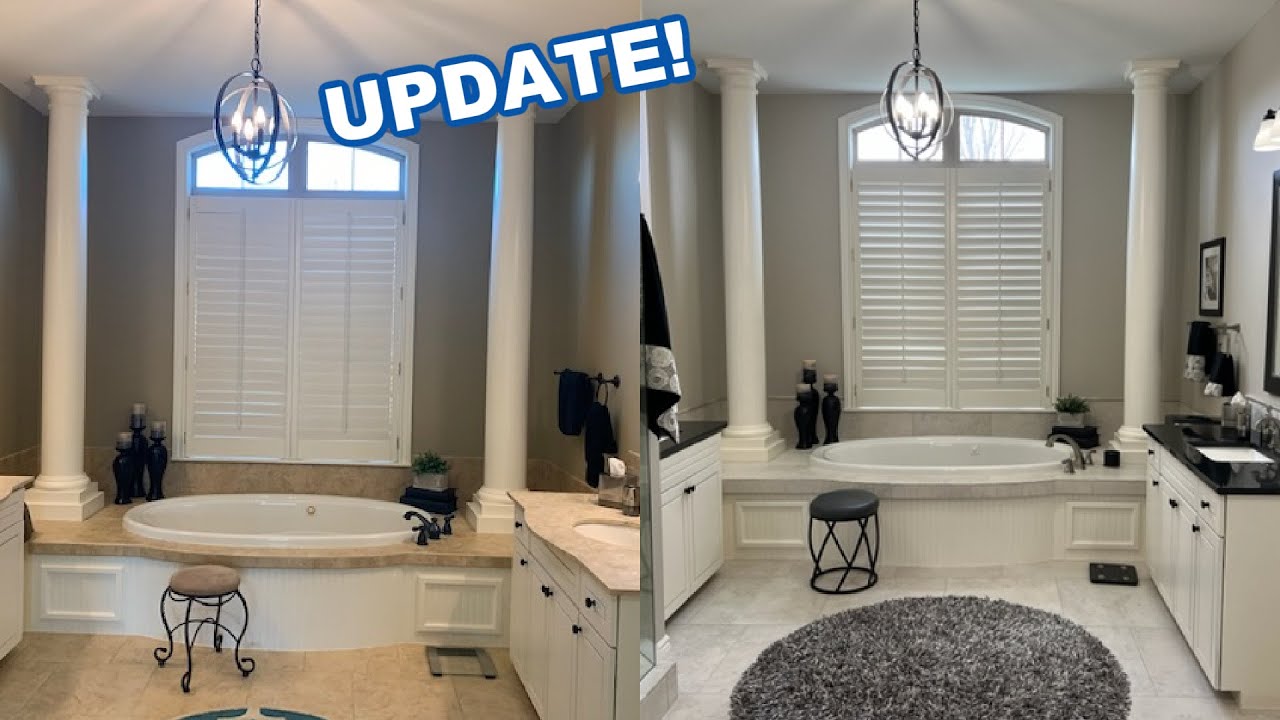 MASTER BATH REMODEL | USING ONLY TILE & SHOWER UPDATE!