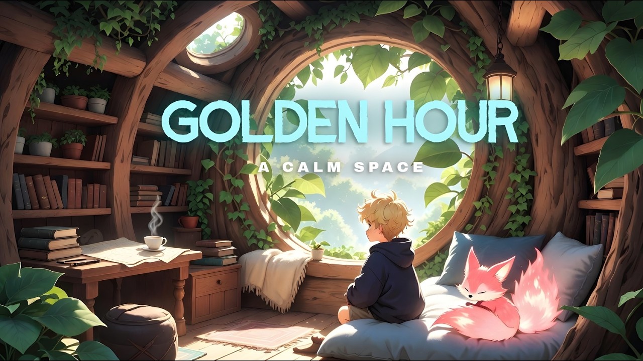 Deep Focus Study Lofi Warm Attic Library Ambience