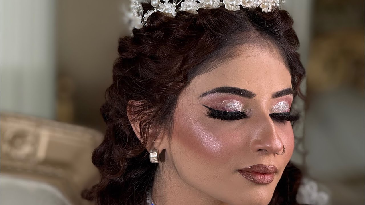 Stunning White Dress look | Christine Bride Makeup | White Gown | Farah Salon 