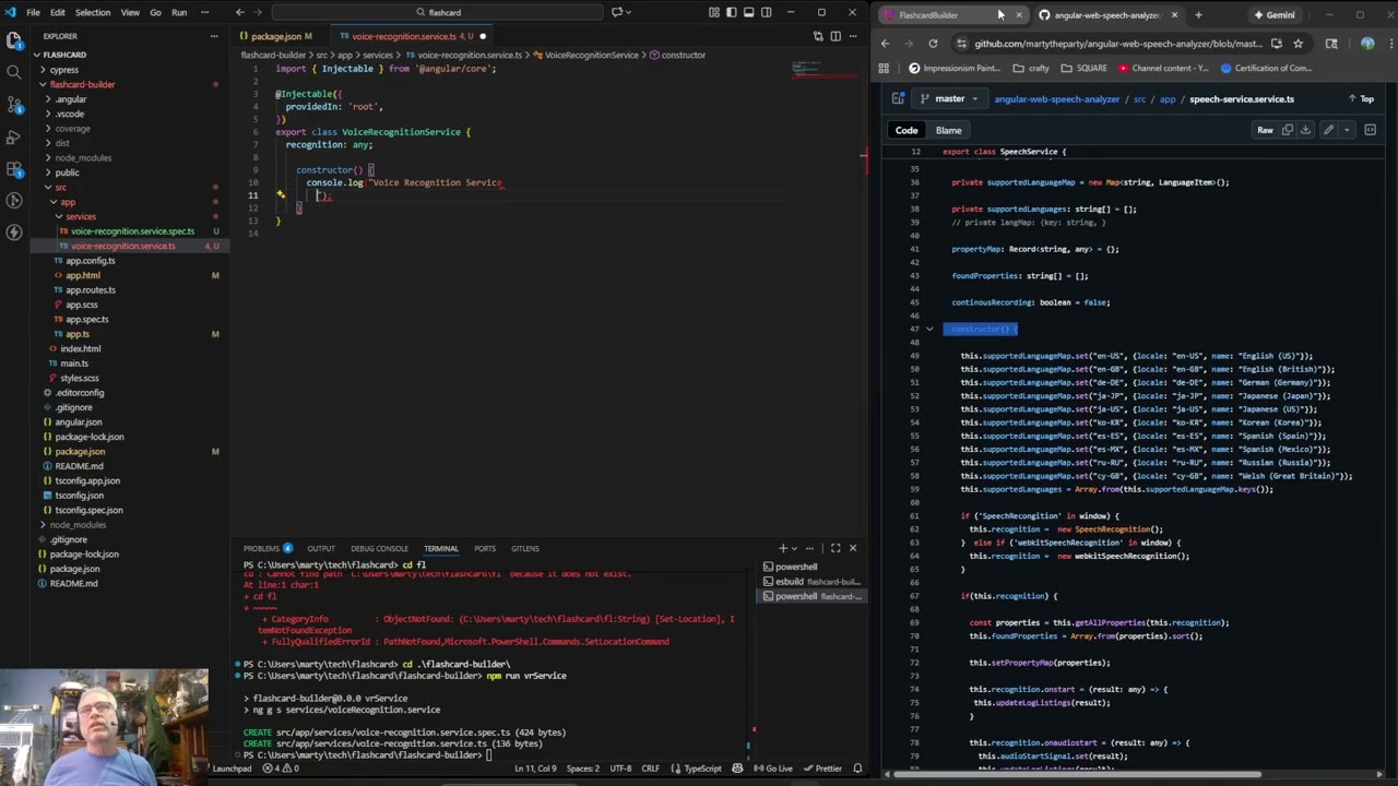 009 - Angular/Voice API Flashcard Builder: Flashcard Builder Voice Recognition