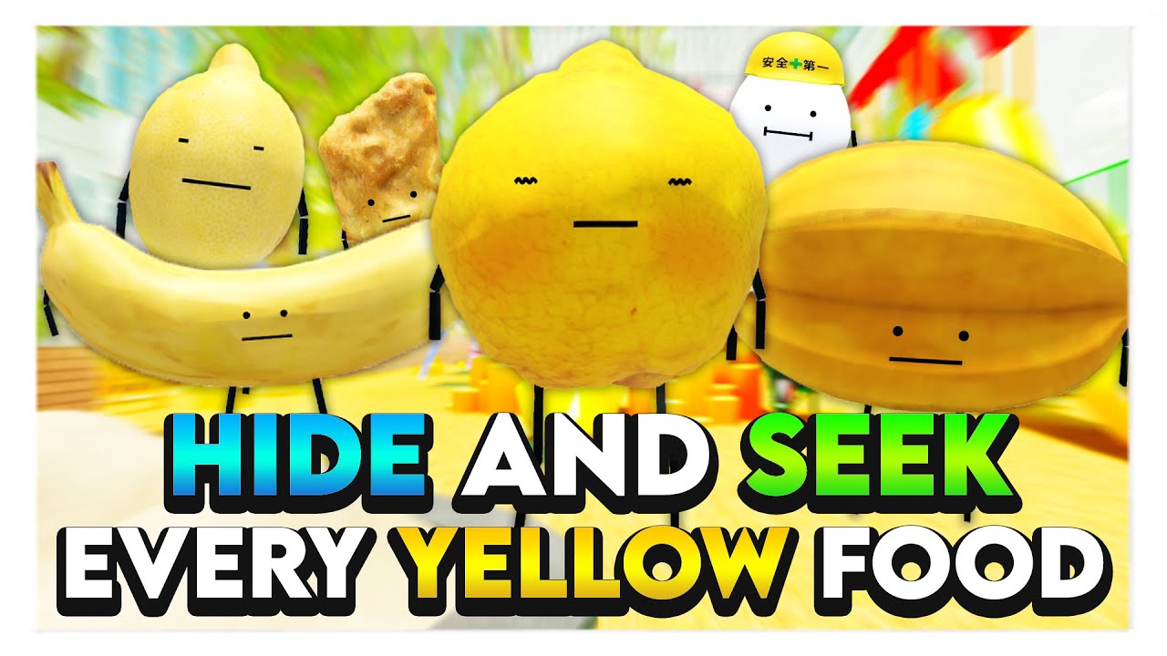 Using EVERY YELLOW FOOD on HIDE & SEEK in Roblox Secret Staycation! 🍌