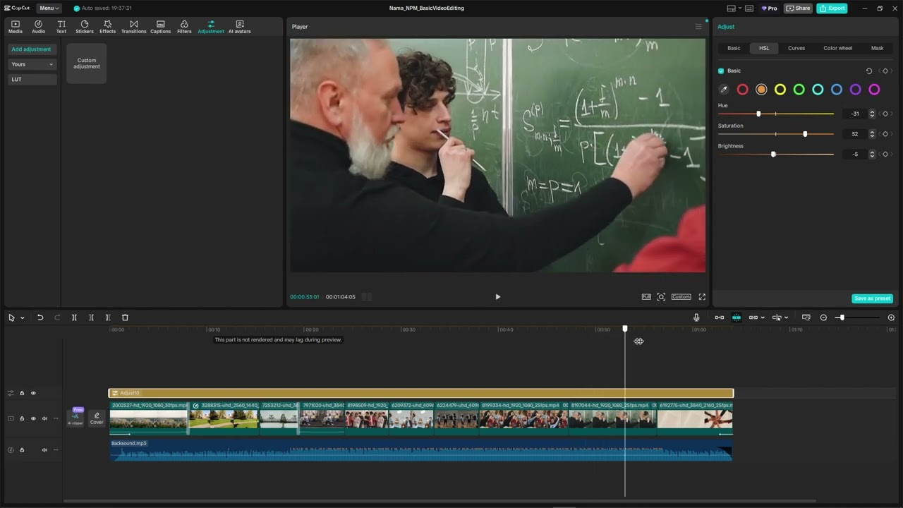 Basic Color Grading Capcut