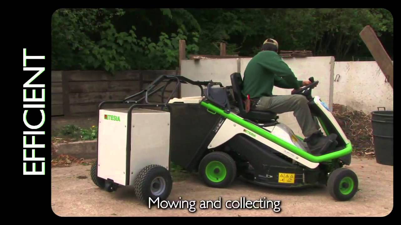 ETESIA - BAHIA M2E : first 100% electric professional ride-on-mower with grass collection