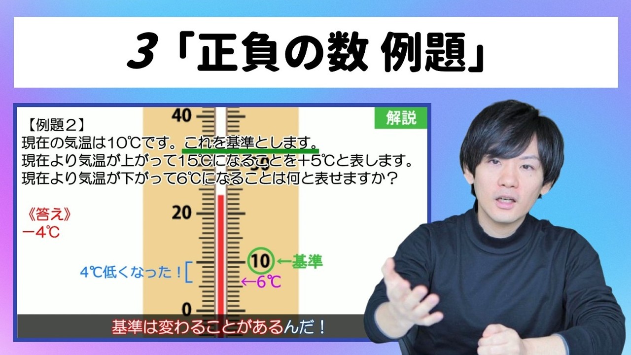 ３.正負の数 例題【不登校でもわかる中１数学映像授業】数学のわからない・できないを解消！Try IT／スタディサプリ／東進／学研プライムゼミ