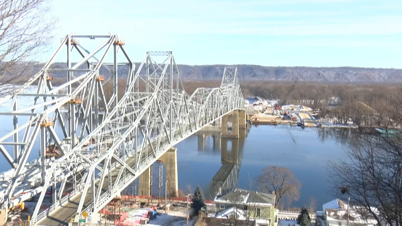 Implosion brings down bridge in Lansing, IA