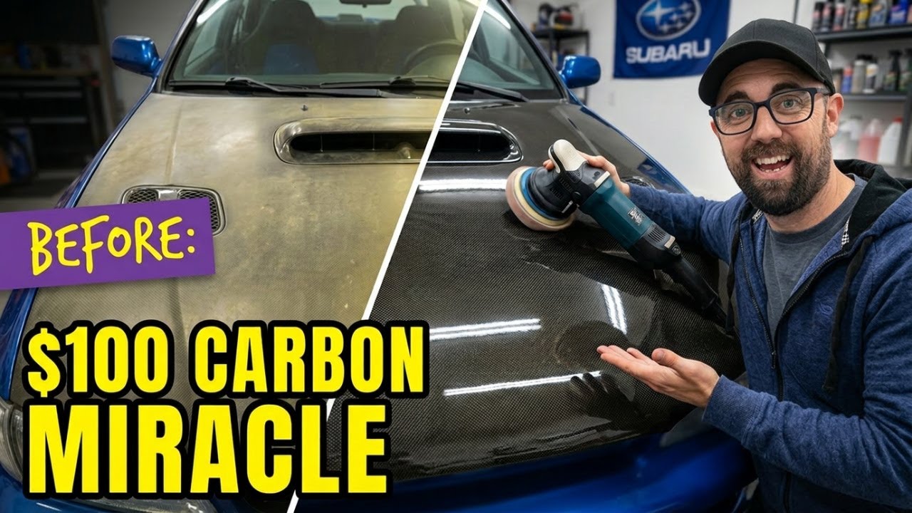 Cheap Carbon Fiber Hood Restore(Subaru GC8 STI)