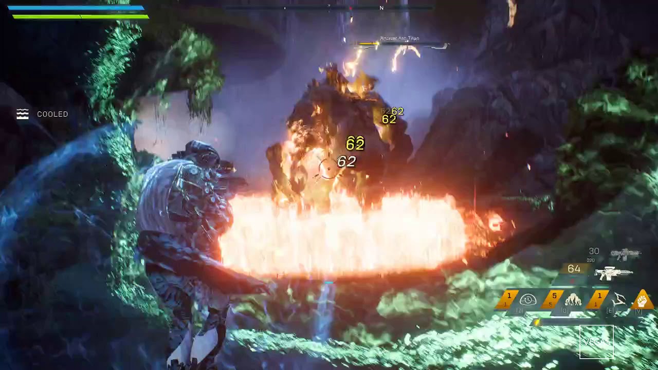 Anthem Ancient Ash Titan defeated using The Storm Javelin