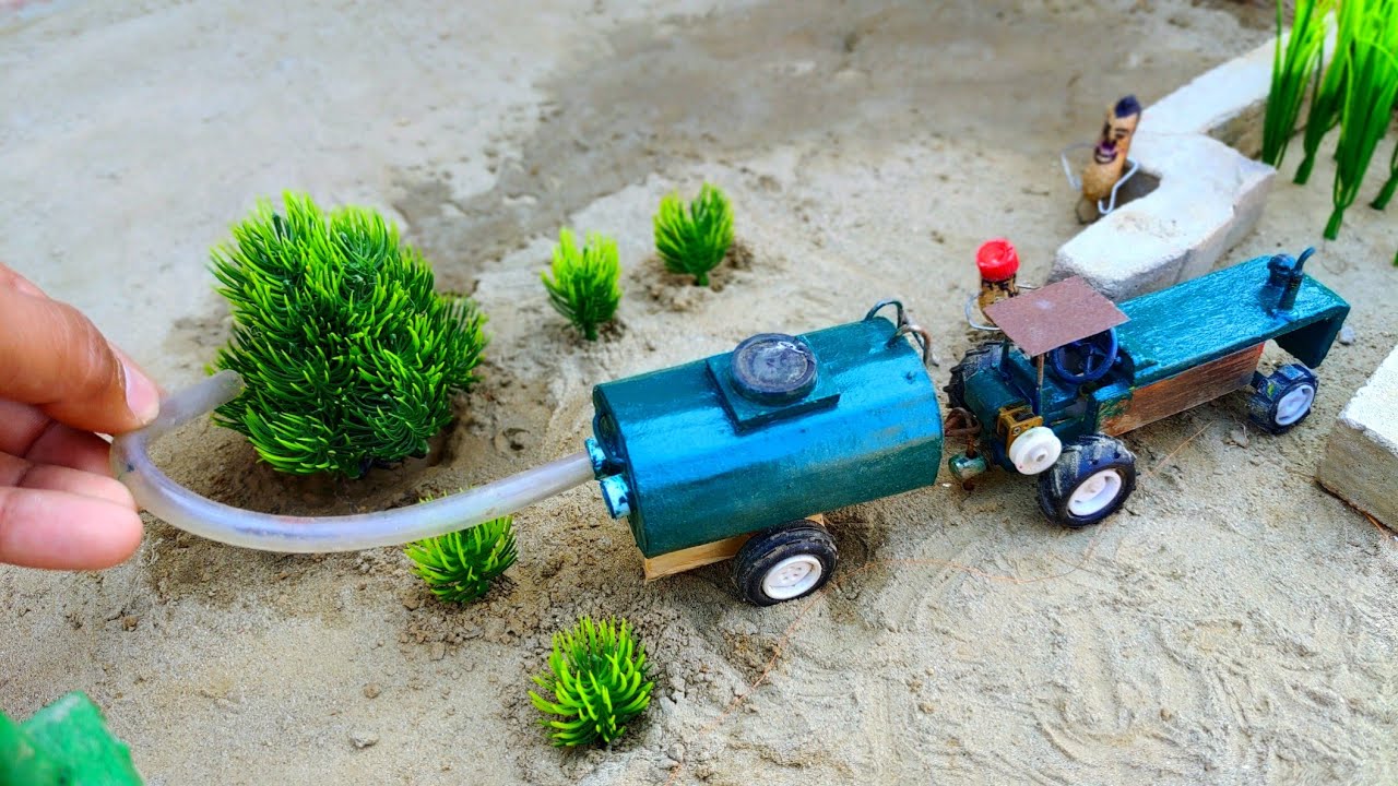 DIY tractor science project | water tanker tractor | cow shed - with Giving water to the plans