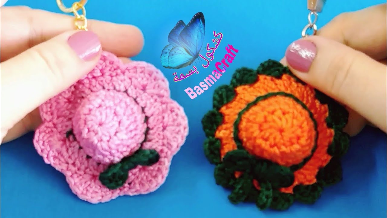 طريقة عمل #ميدالية على شكل #طاقية #شابوه #برنيطة #قبعة  how to crochet mini hat (English subtitles