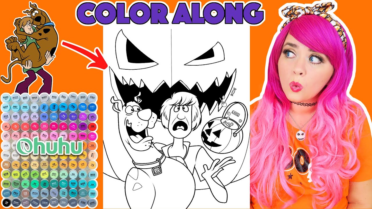 Color Scooby-Doo & Shaggy Halloween Picture With Me | COLOR ALONG WITH KIMMI