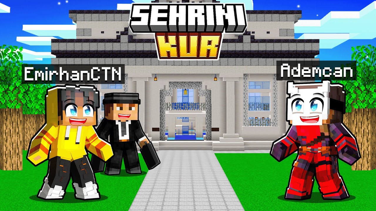 Belediye Binası Yapıp @EmirhanCTN'ye Süpriz Yaptım! - #Minecraft