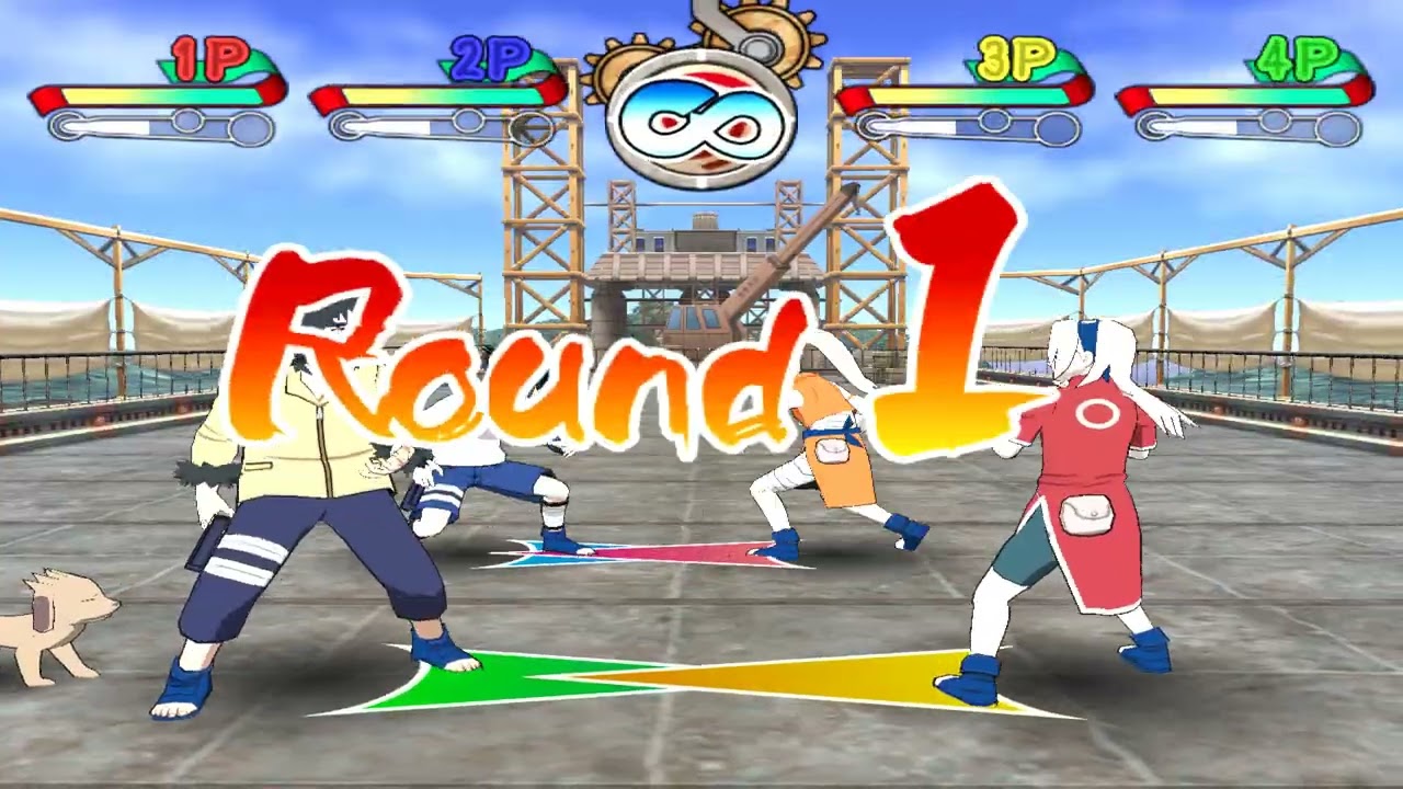 Naruto Clash of Ninja 2: 4-Player Battle. (part 21) {3-Players} [DCI-4K/60]