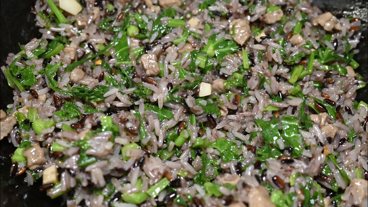 肖老湿在美食荒漠的日常食谱 - 油菜苔炒饭