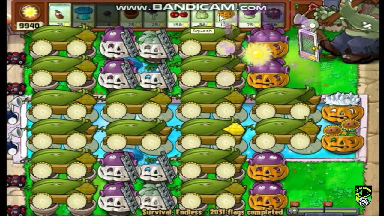 Plants vs Zombies - Survival endless ( 16 Cob Cannon )