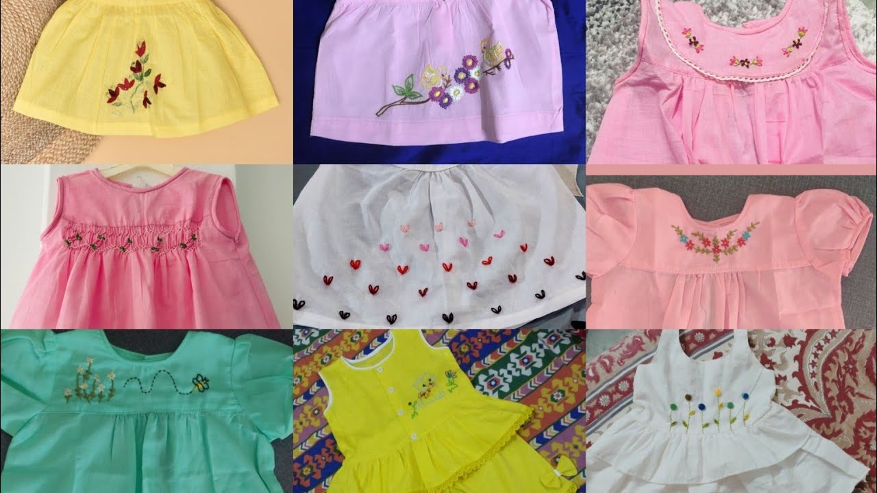 New Born baby embroidery frocks 😍| Embroidery designs handwork ❤️| sui work