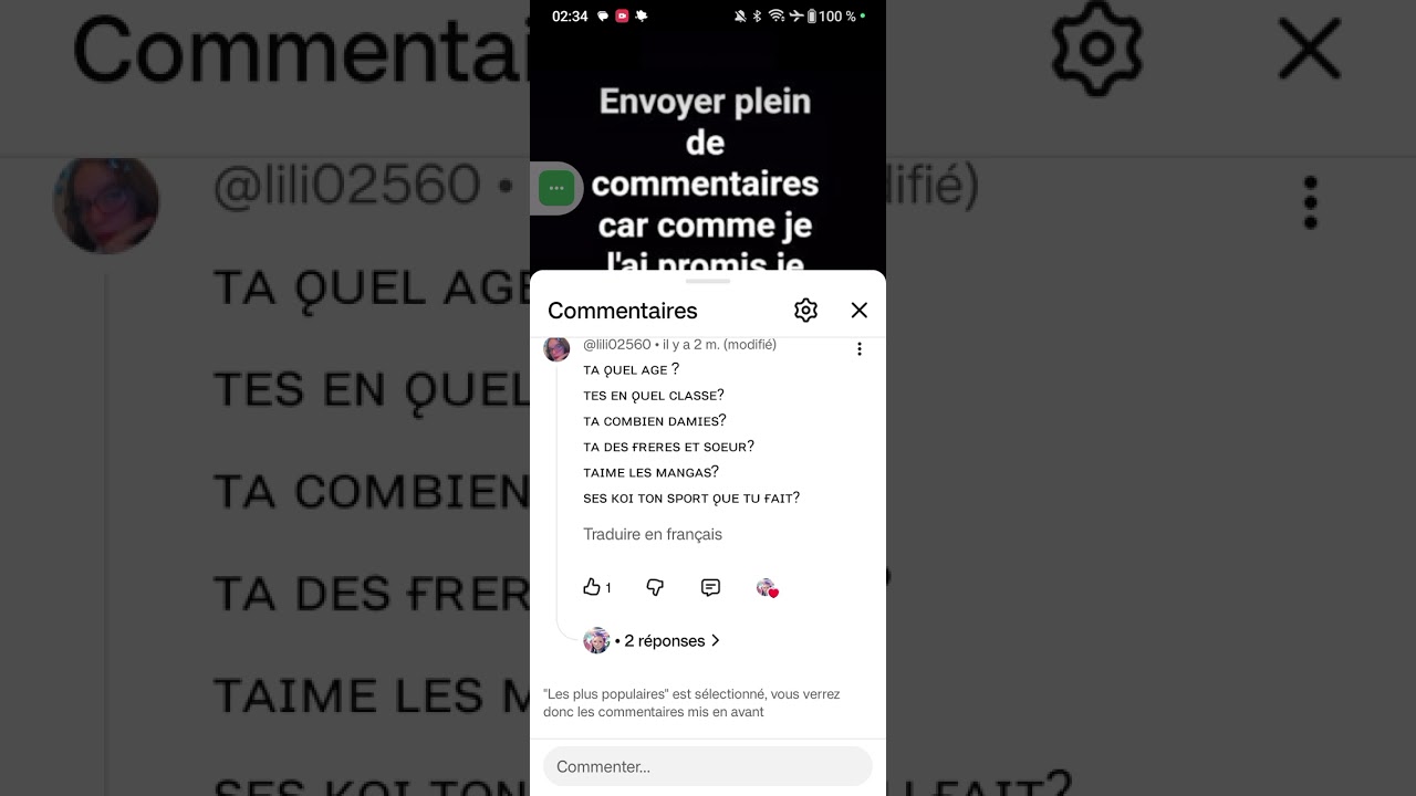 Je réponds au commentaire 1#
