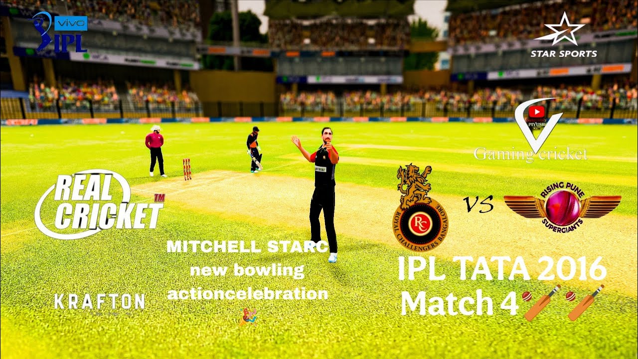 RCB vs RPS. Match 4🏏🏏TATA IPL 2016 Real cricketSWIPE🏏🏏 TATA IPL (Enhanced Graphics )2016