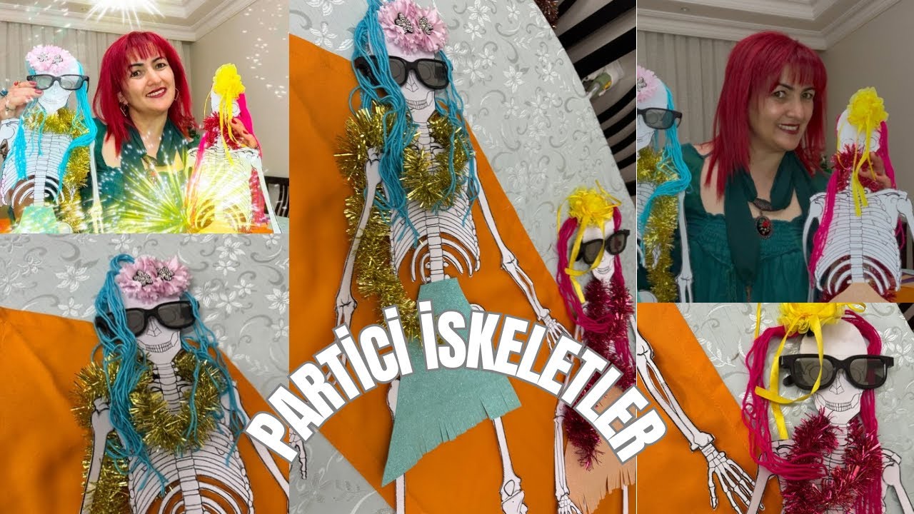 İskelet nasıl yapılır?Partici iskeletler😂🥳 Parti başlıyor💀💀🥳🎉🎈🎊🎁🪅🎼