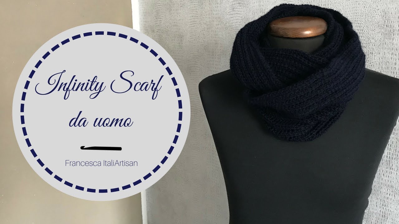 Infinity Scarf da uomo- Sciarpa ad anello unisex all'uncinetto- video tutorial