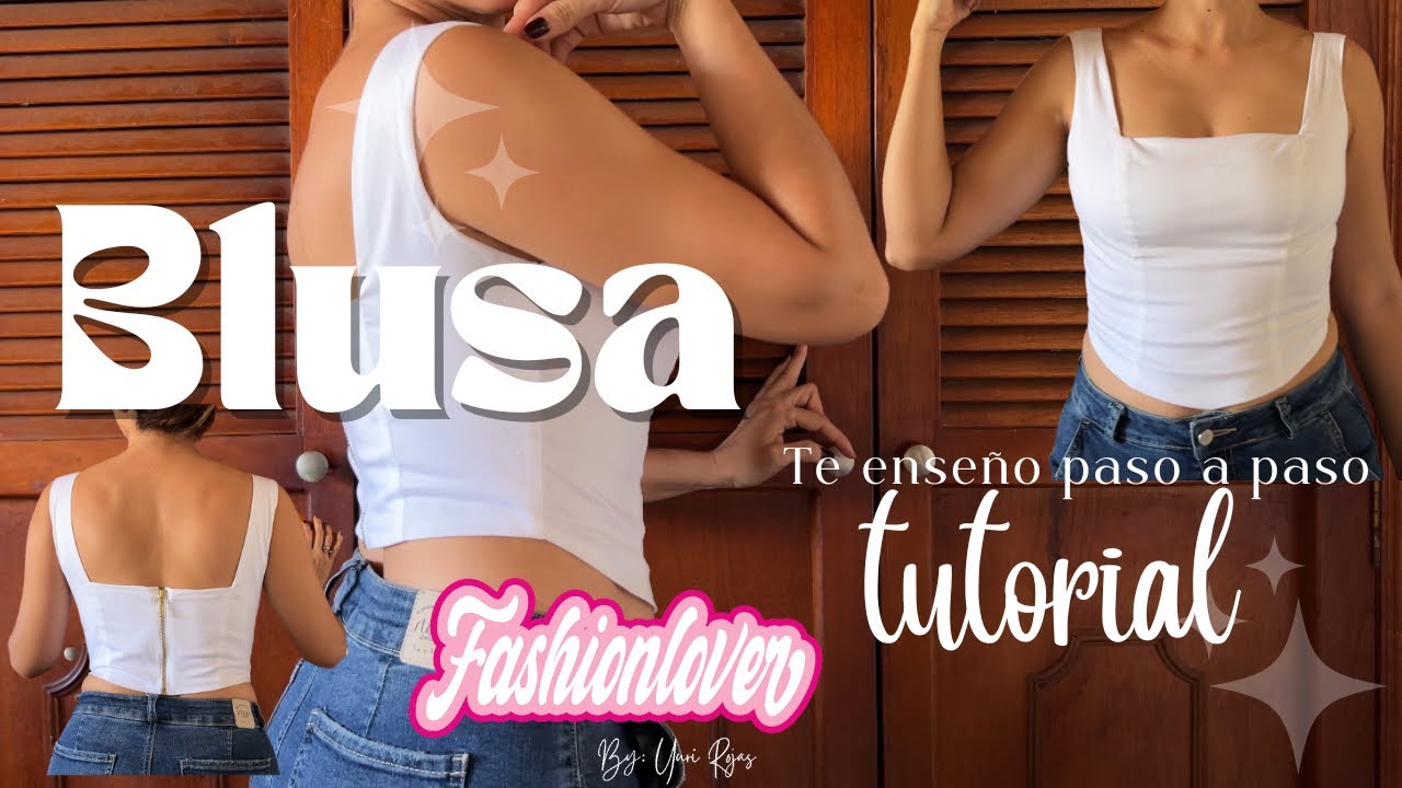 DIY COSTURA BLUSA DE MODA CON CREMALLERA EN ESPALDA