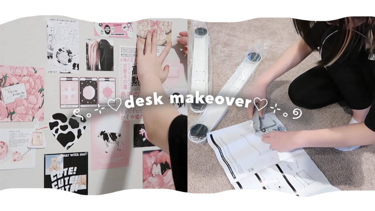 ﹟🍙⨾  aesthetic desk makeover ✦ 。°˖ ( ft. flexispot ) ♡︎ ꜝꜝ