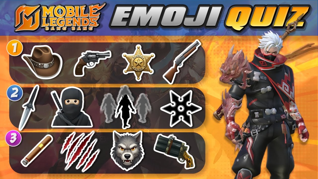 MOBILE LEGENDS: BANG BANG EMOJI QUIZ  👧🏻🗡️🧝🏻&zwj;♀️ Guess the hero by the emojis | MLBB EMOJI Quiz 💛👉🏻