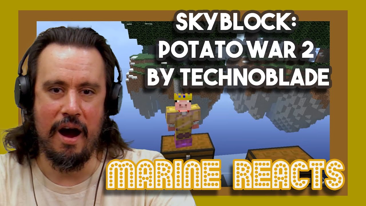 Skyblock Potato War 2 от Technoblade | Реакция Marine
