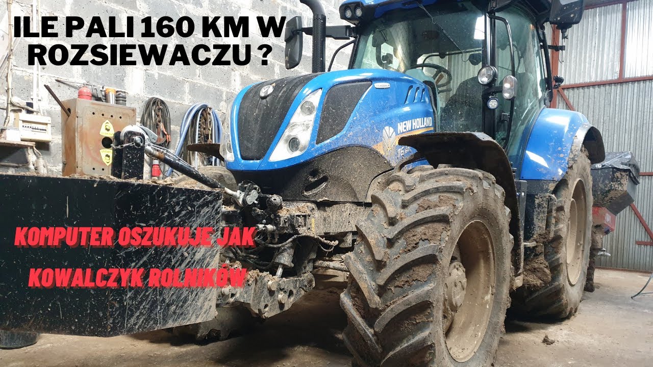 New Holland T6.160 DC - test spalania w rozsiewaczu nawozów na 130 hektarach.