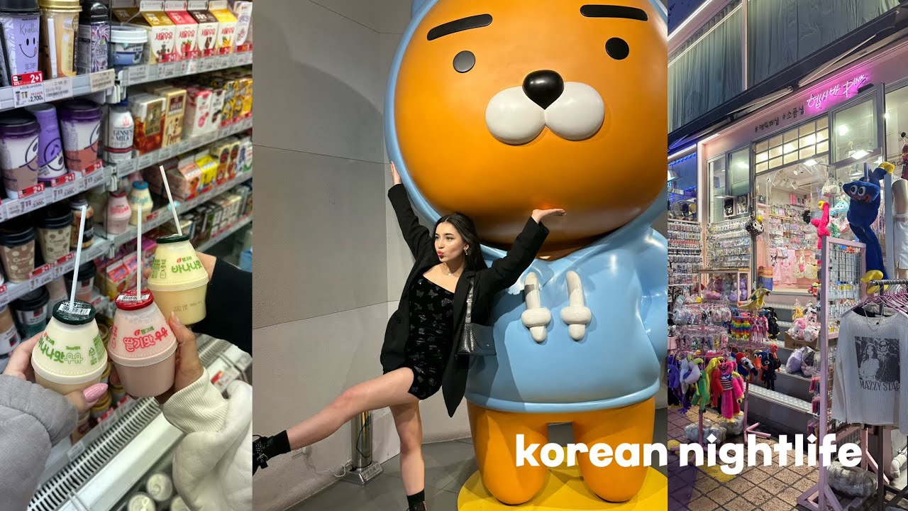 Kore gece hayatı! | Hongdae, Kakao Friends, Kafe ✨