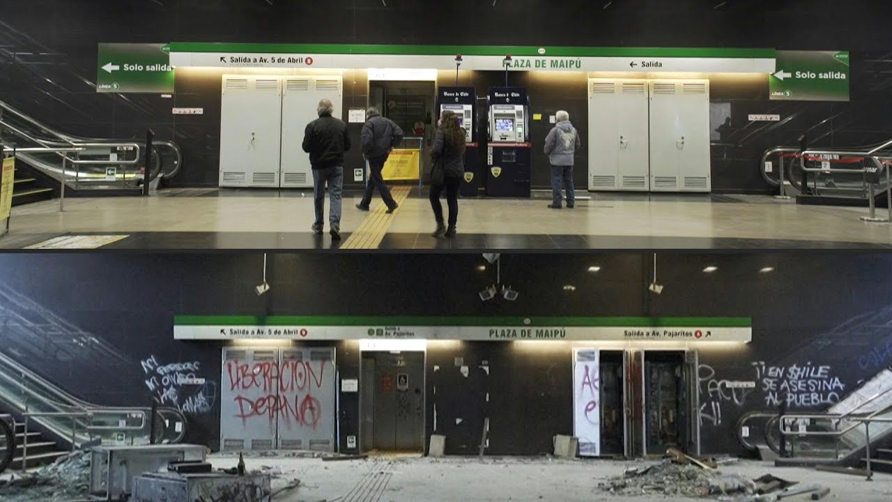 Metro de Santiago reabre sus estaciones casi un año después del estallido social en Chile | AFP