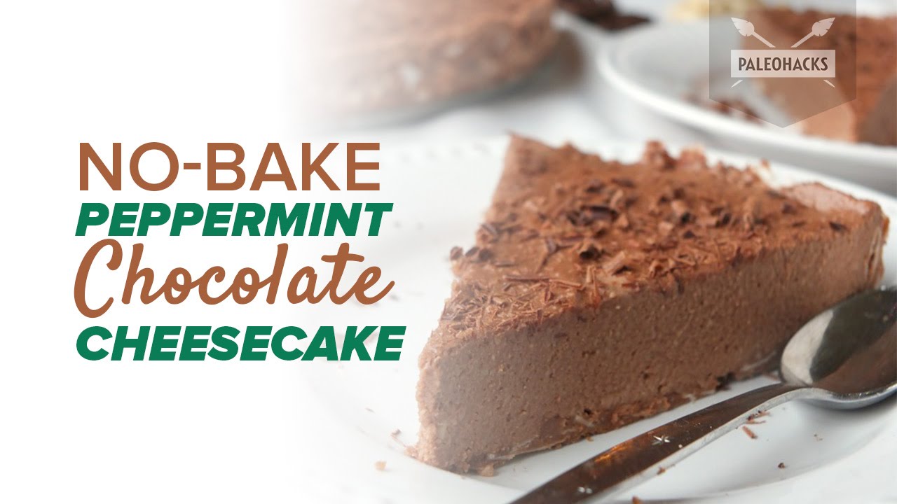 No-Bake Peppermint Chocolate Cheesecake | Paleo Recipe