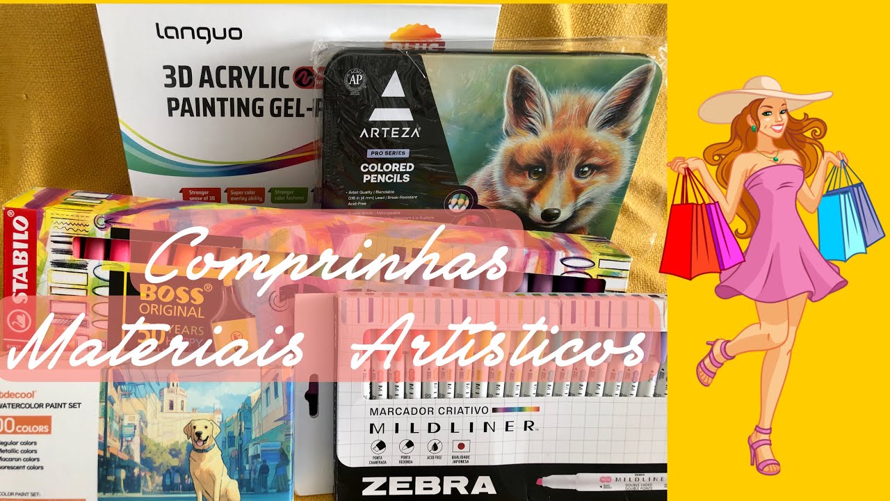 Parte 2 Comprinhas de Materiais Artísticos-Arteza , Faber Castell, Languo,Stabilo, Sarasa ,Aquarela 