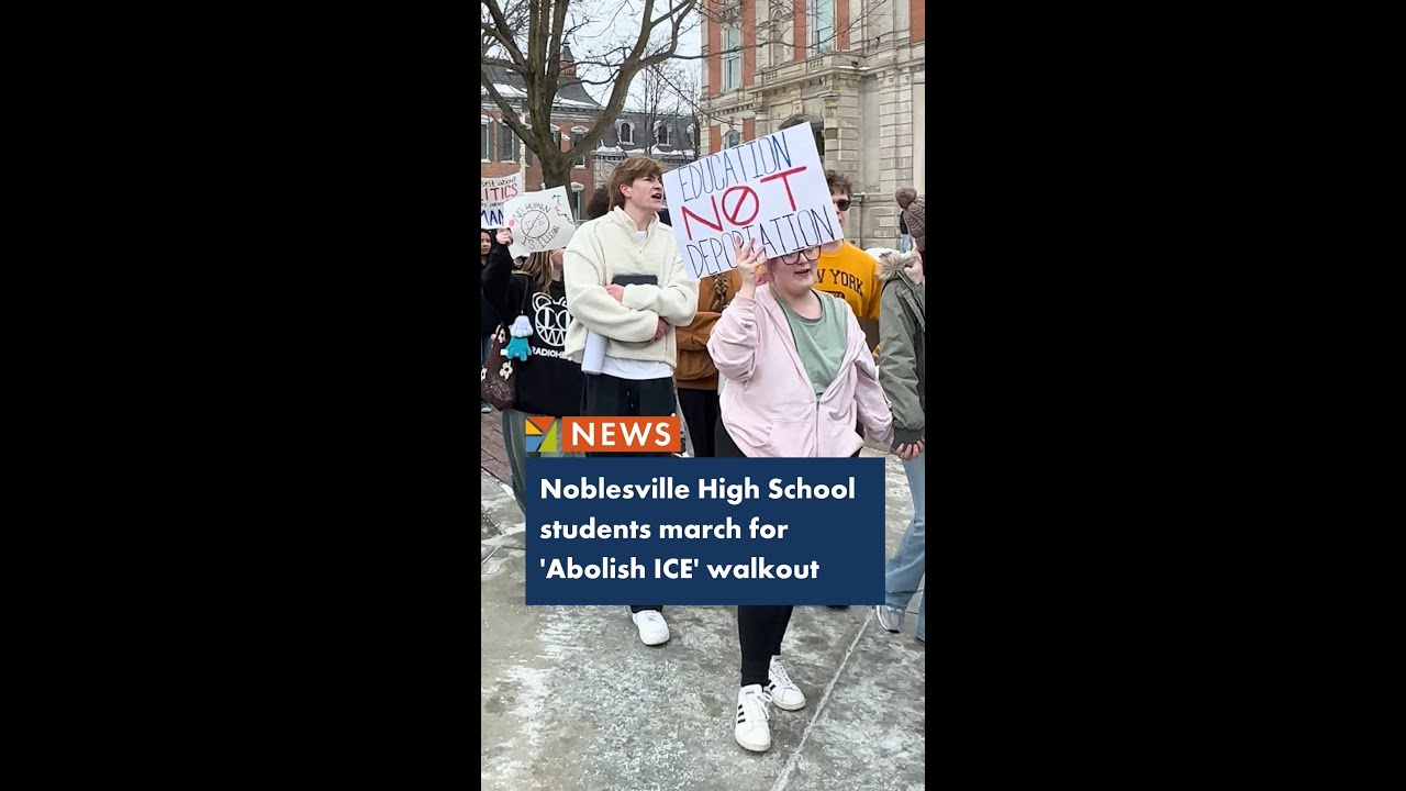 Noblesville High School students march for 'Abolish ICE' walkout