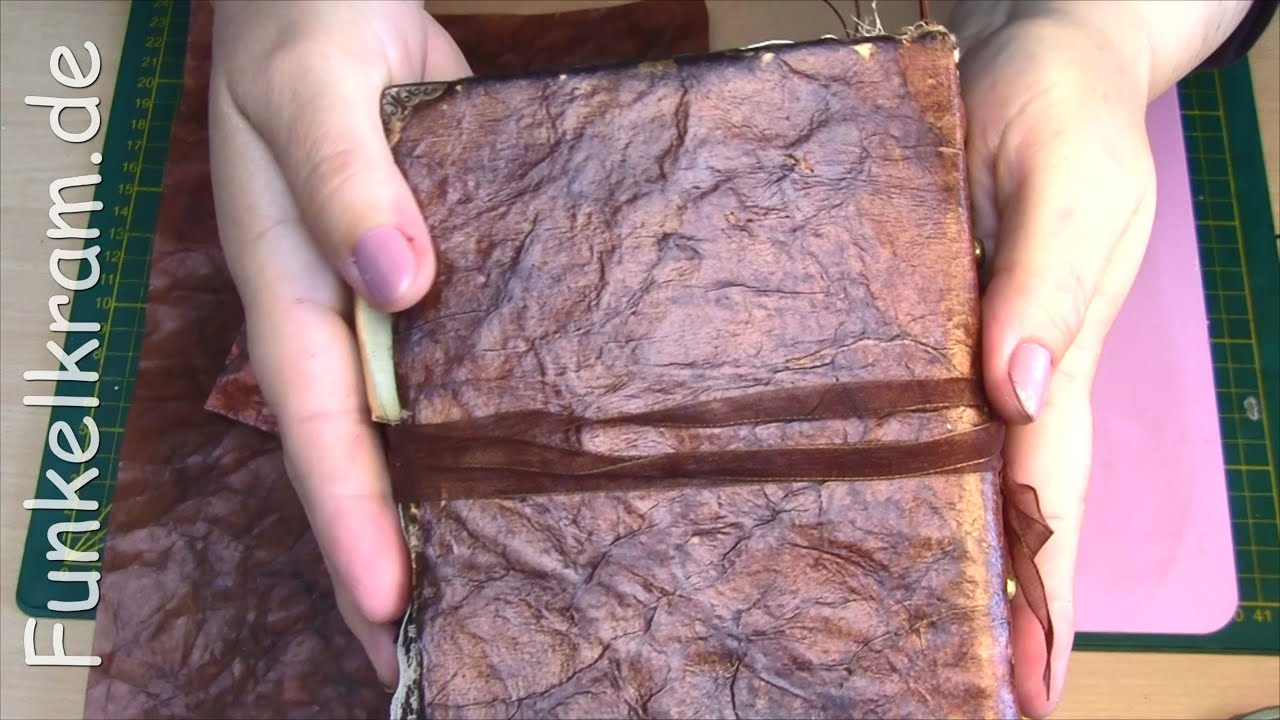 JunkJournal Tutorial Papier mit Ledereffekt ( fake leather )