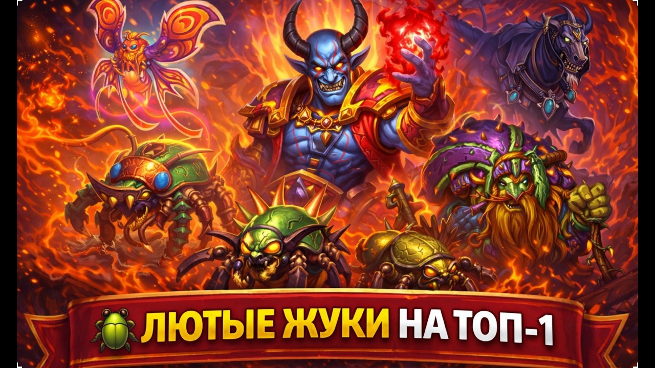 🪲 ЛЮТЫЕ ЖУКИ НА ТОП-1 | Hearthstone Поля Сражений