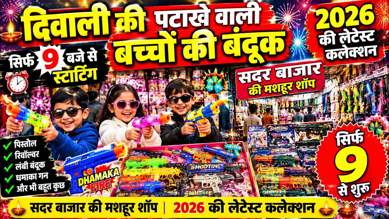 दिवाली की पटाखे वाली बन्दुक Manufacturer | Diwali Toys Gun Wholesale Market | Machis Gun - Ring Cap
