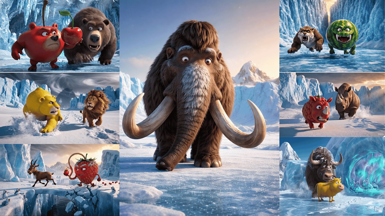 ABC Ice Age Animals Song ❄️ Fun Fruit Chase Adventure  Learn Alphabet with Animals  Jumpy Jungle TV