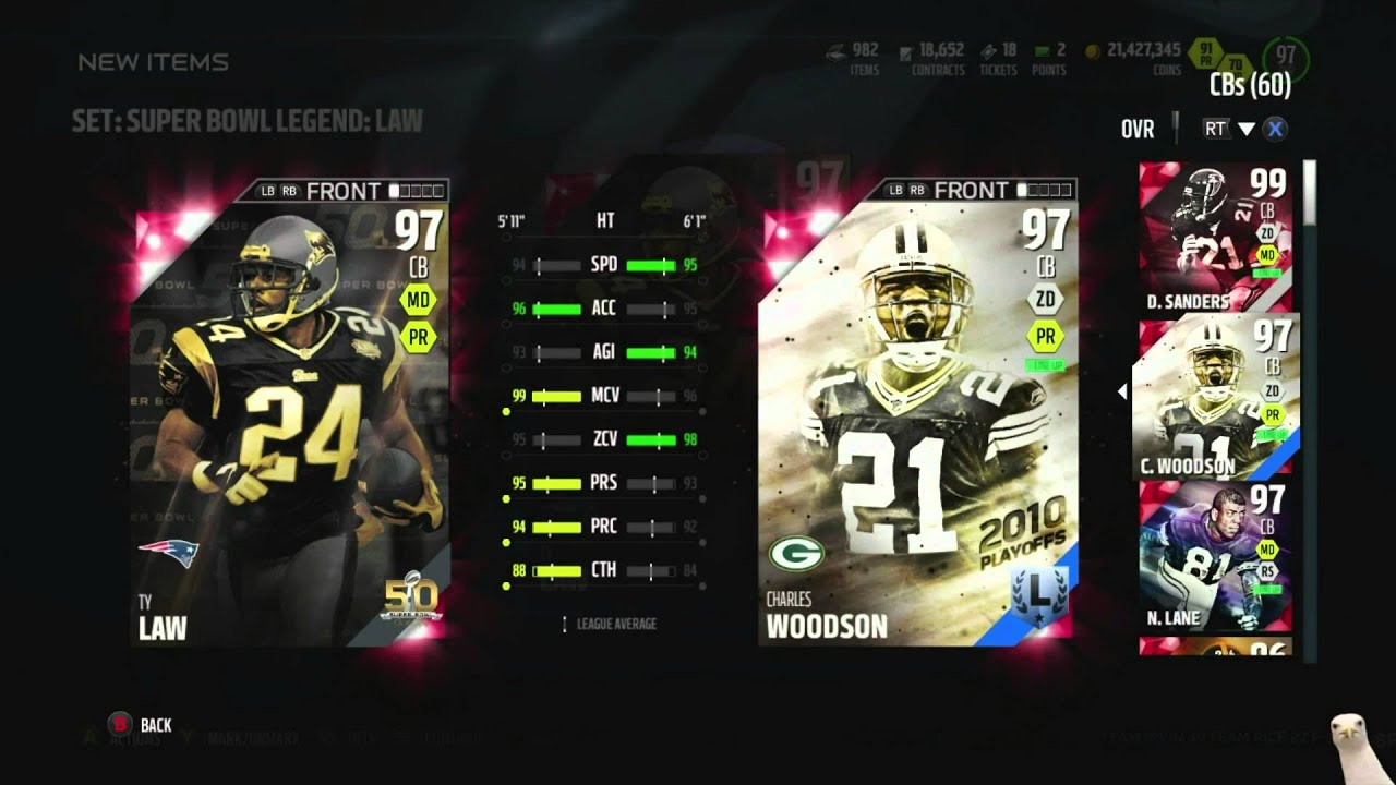 We Got 97 Super Bowl Legend Ty Law! ::-XBOX ONE Madden 16 Ultimate Team