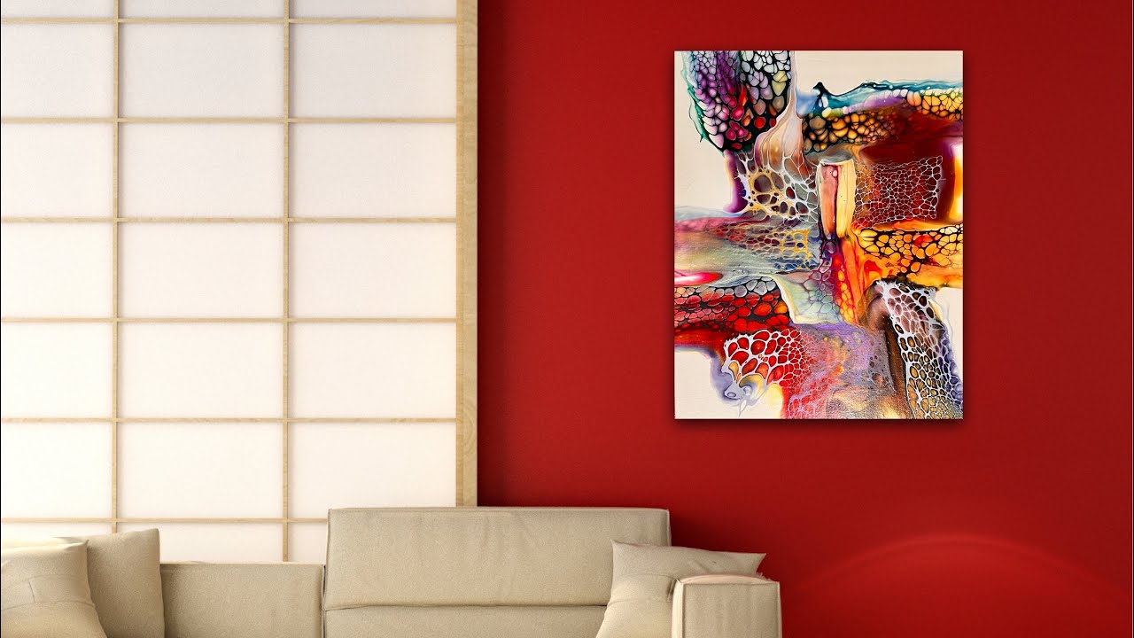 #262 This Colorful Patchwork/Geometric Fluid Acrylic Bloom Swipe Was Inspired by @WinterStromArt! 
