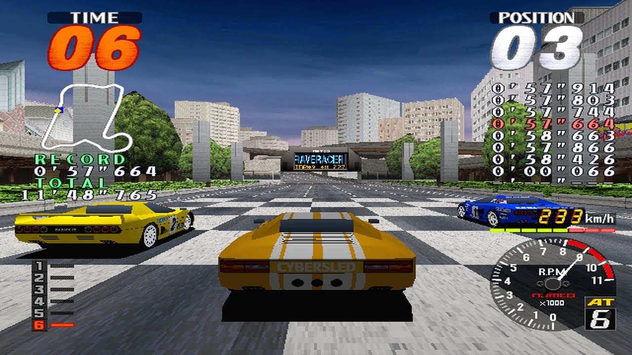 Rave Racer - Namco System 22 - Intermediate - 6 Yellow Car - Extra Mode - Full Race