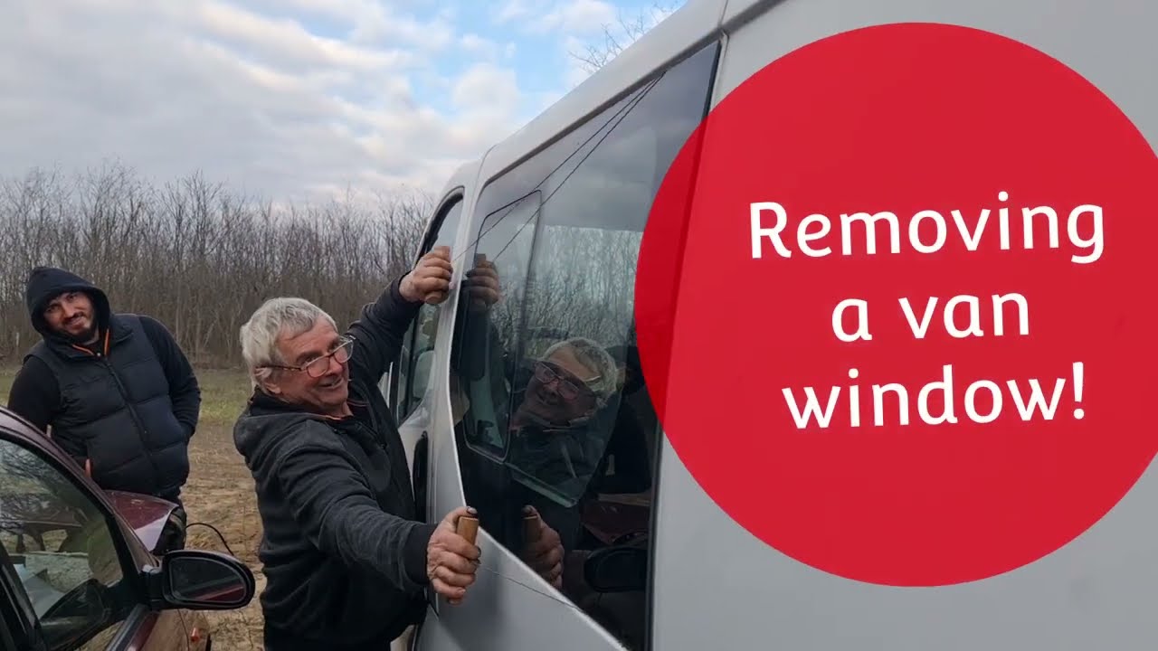 Removing a van glass side window for campervan conversion. recycling & self sufficicency