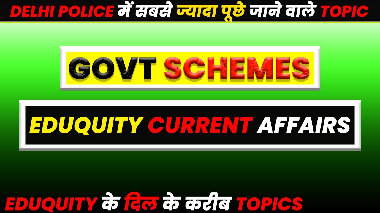 Government Schemes for Delhi Police Exams | Current Affairs Most Asked Topics | By NR Sir | Sscyaara