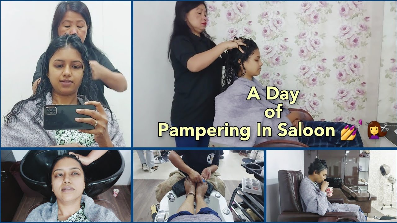 💁‍♀️ಹೊಸ ವರ್ಷದ ಹಬ್ಬಕ್ಕಾಗಿ ತಯಾರಿ🤎A Pampering Day In Saloon 💅 Hair SPA,Pedicure,Threading 🙌 #metime